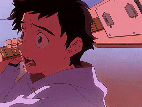 a cartoon drawing of a boy talking on a phone