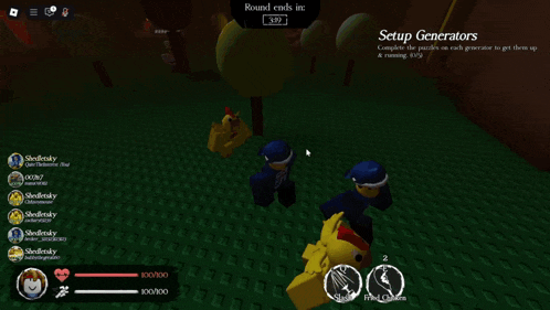 a screenshot of a game that says setup generators on it