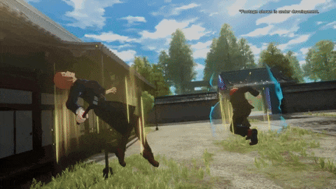 a screenshot of a video game shows a character being thrown in the air