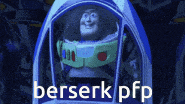 a toy story character with the words berserk pfp written below him