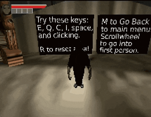 a screenshot of a game that says try these keys e q c i space and clicking