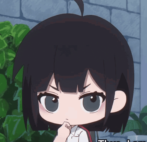 a close up of a cartoon character with the word thank you in the bottom right