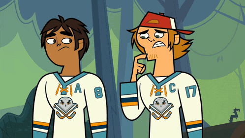 two cartoon boys wearing jerseys with the numbers 8 and 17