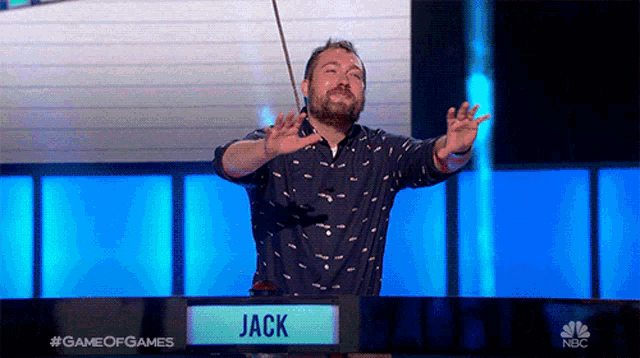 a man with a beard is playing a game of games