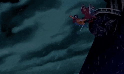 a cartoon character is falling down with a surprised expression on his face