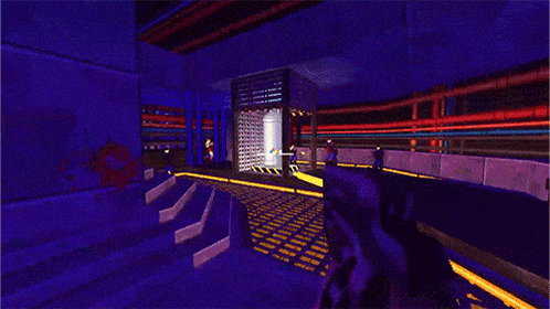 a video game shows a person holding a gun in a room with smoke coming out of it