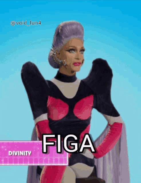 a picture of a drag queen with the word figa on the bottom