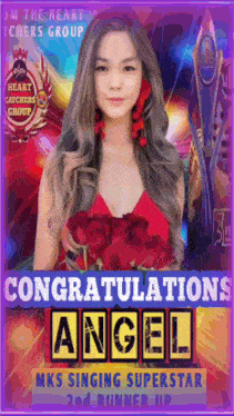 a poster that says congratulations angel on the top