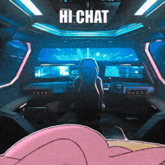 a picture of a futuristic car with the words hi chat written on it