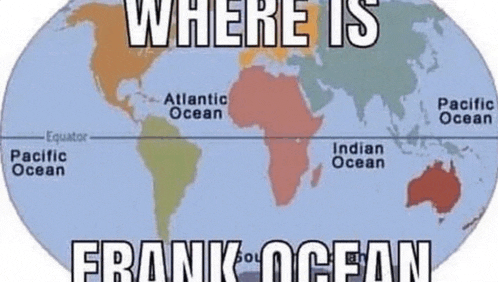 a map of the world shows where is frank ocean