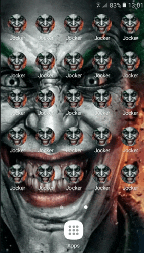 a screenshot of a phone screen with the joker icons