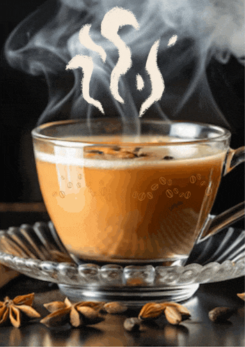 a cup of coffee with steam coming from it