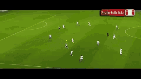 a soccer game is being played on a field that has hyundai advertisements on it
