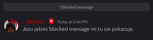 a blocked message is displayed on a screen