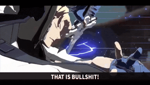 a video game character says that is bullshit in the corner