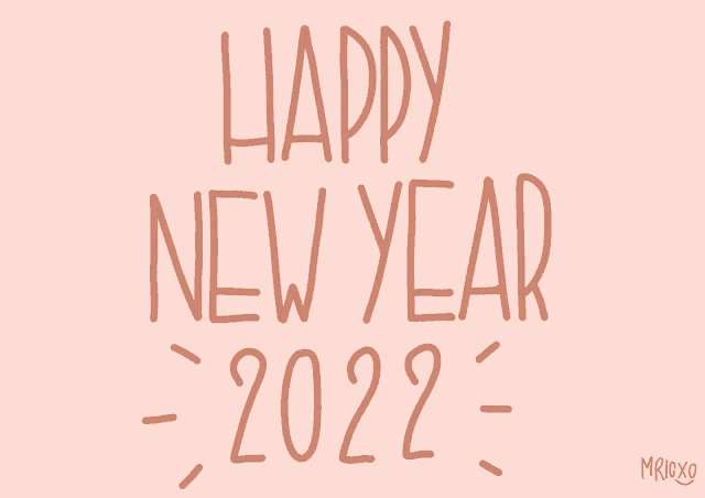 a pink background with the text happy new year 2022