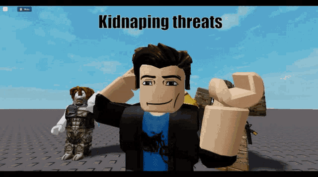 a screenshot of a video game with the words kidnapping threats at the top