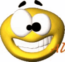 a cartoon smiley face with a big smile and the letter a on it