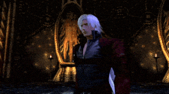 a video game character is holding a gun and saying yeah here 's your crown