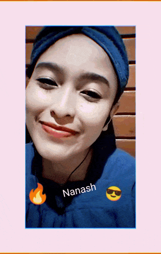 a picture of a woman with the name nanash on her shirt