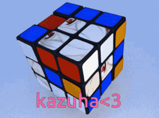 a rubik 's cube with the name kazuha < 3