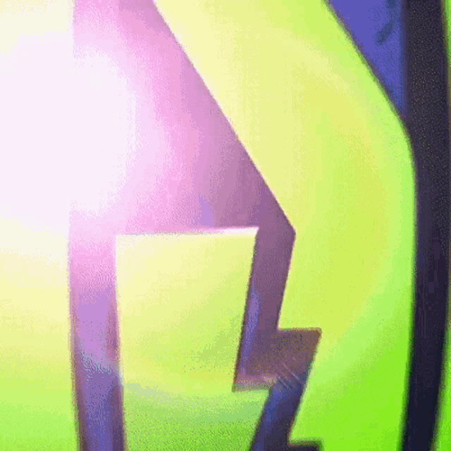 a yellow sign with a lightning bolt in the center