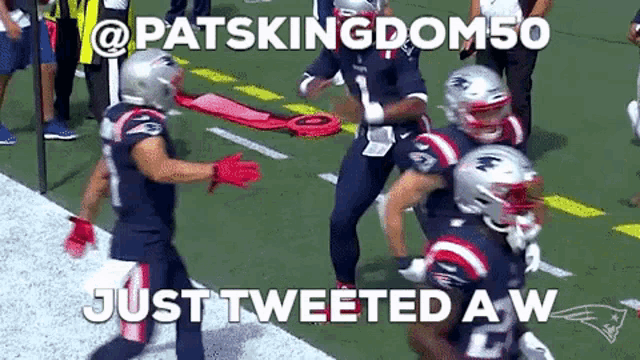 a group of football players on a field with the caption just tweeted aw