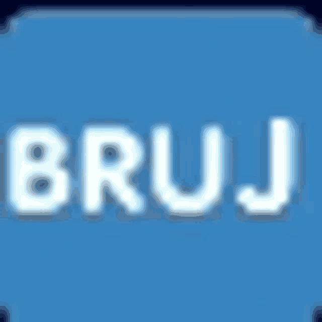 a blue background with the word bruj written in white letters