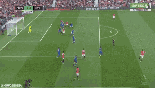 a soccer game between mun and eve is being played in the premier league