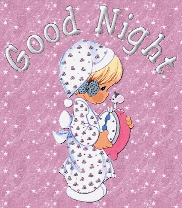 a cartoon of a girl holding a pillow and a clock with the words good night written around her