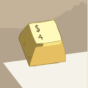 a gold block with a dollar sign on it
