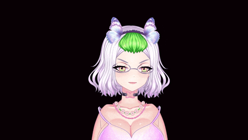 a girl with a butterfly on her head is wearing a choker and a necklace