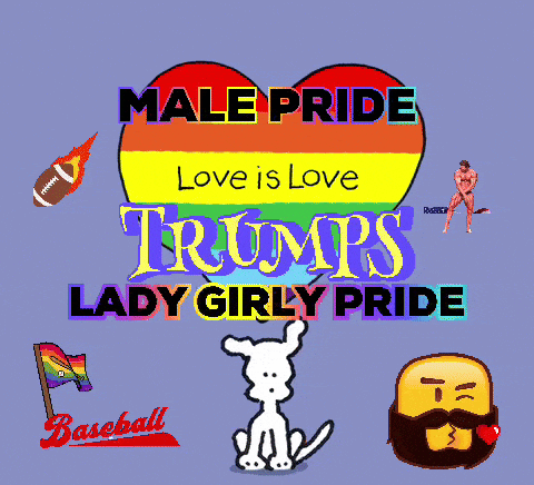 a poster that says male pride love is love trumps lady girly pride on it