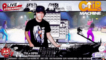 a man is standing in front of a mixer with the words live streaming on the bottom right