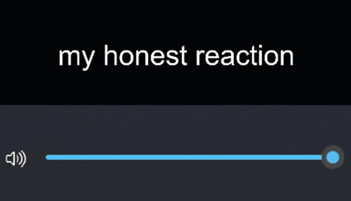 a black screen with the words " my honest reaction " written on it