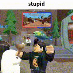 a screenshot of a video game with the word stupid on the top