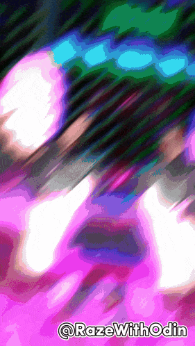 a purple and green background with the name raze withodin on the bottom
