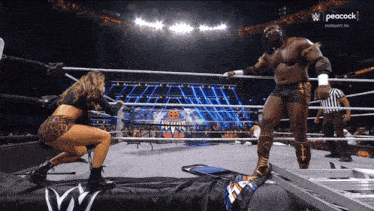 a wrestling match is being shown on peacock tv
