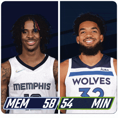two basketball players for the memphis grizzlies and the wolves are shown