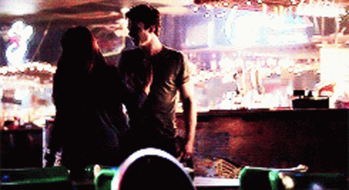 In A Bar Damon And Elena GIF - In A Bar Damon And Elena Come Back GIFs