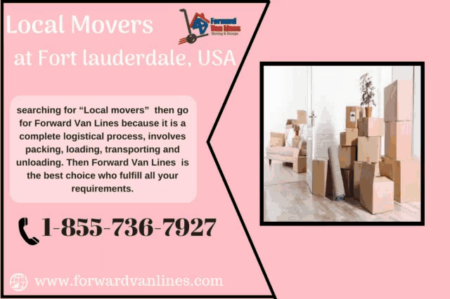 an advertisement for local movers at fort lauderdale, usa