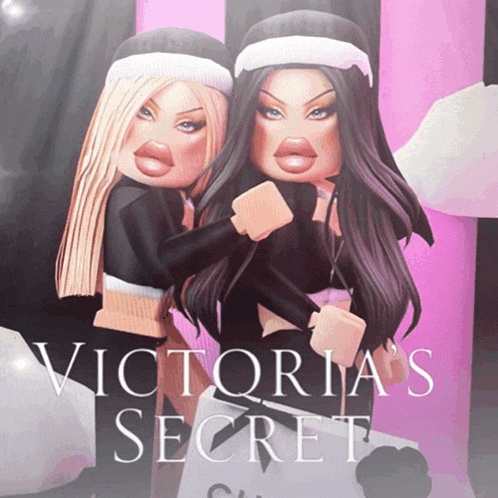 a victoria 's secret ad with two dolls