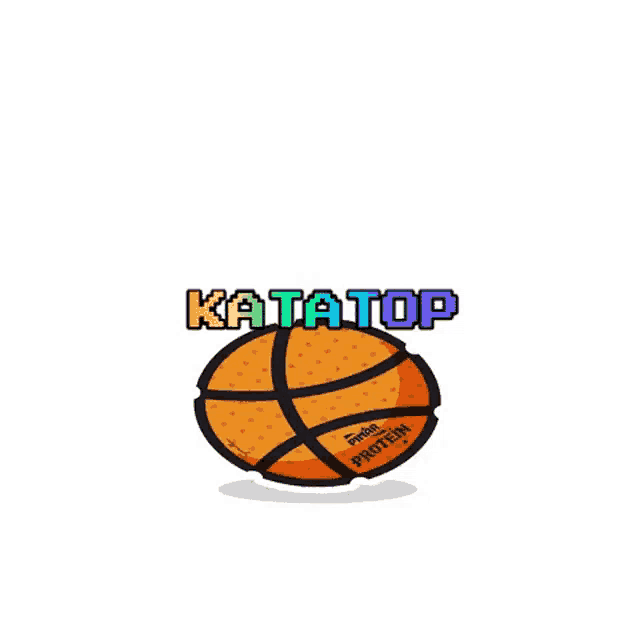 a cartoon drawing of a basketball and the words katatop