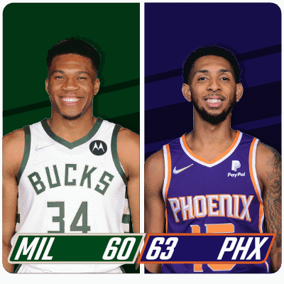 Milwaukee Bucks (60) Vs. Phoenix Suns (63) Half-time Break GIF - Nba Basketball Nba 2021 GIFs