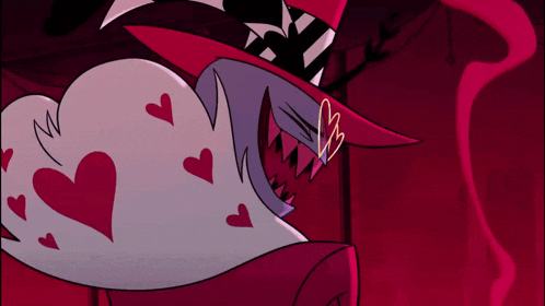 a cartoon character with hearts in his mouth is wearing sunglasses