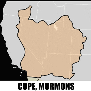 a map showing the location of cope mormons in the united states