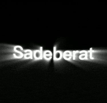 a black background with the word sade berat glowing in white