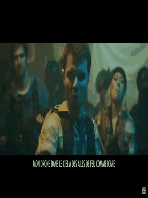 a screen shot of a movie with the words " mon drone dans le ciel " on the bottom