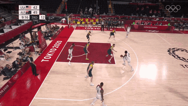 a basketball game being played in tokyo 2020