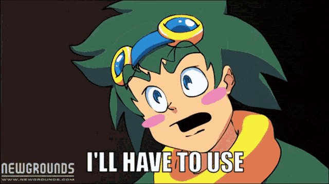 a cartoon character with the words " i 'll have to use " below him